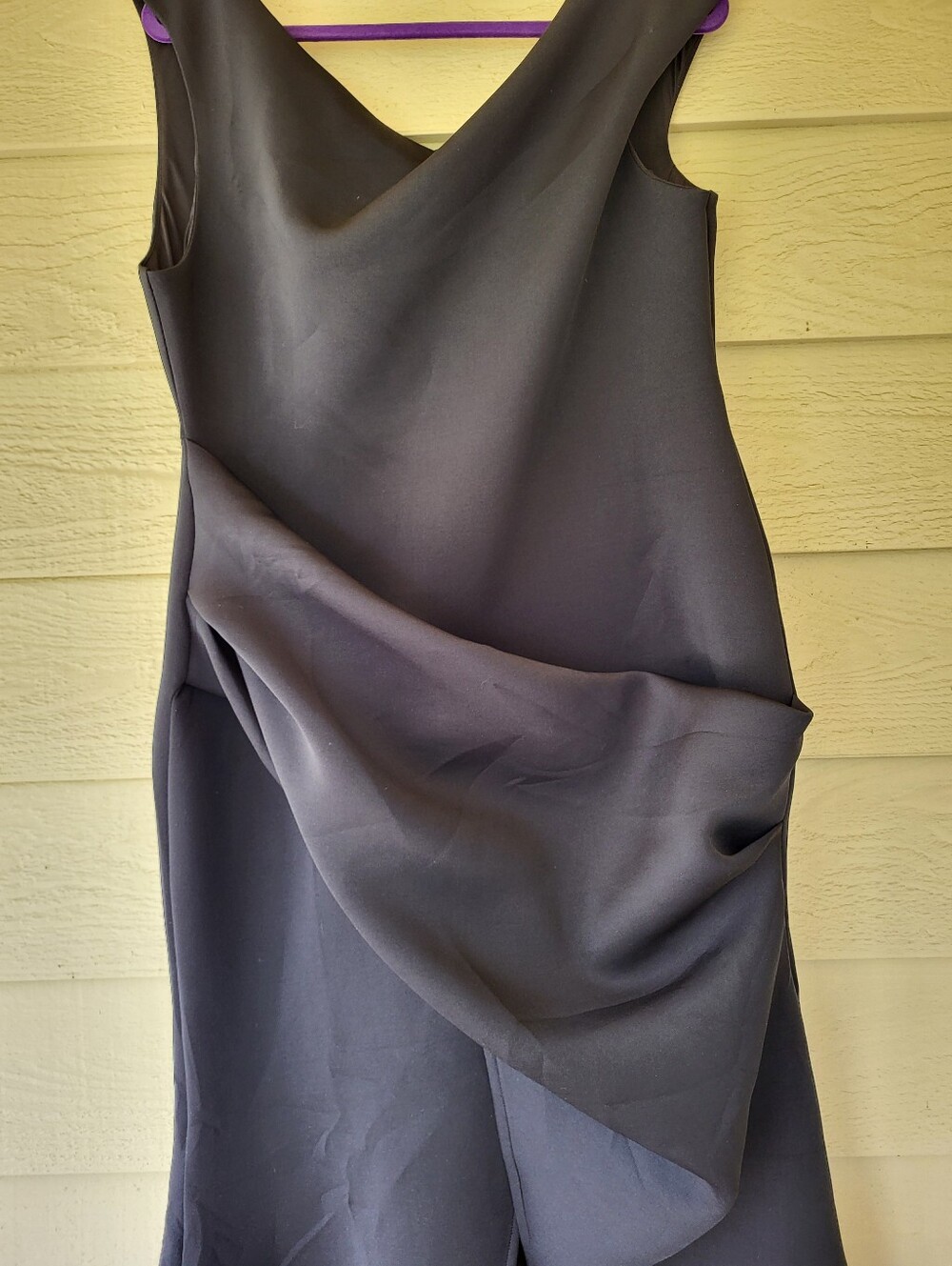 ASOS Black Sculpted Ruched Scuba Maxi Dress Size 14 NWT High-Low - Picture 4 of 16